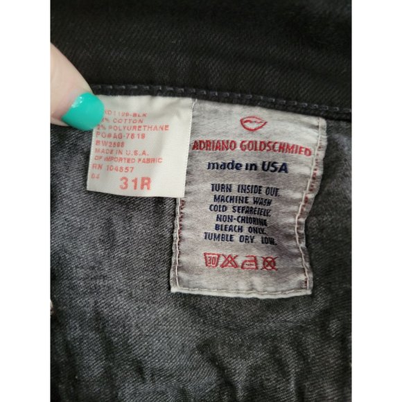 AG Adriano Goldschmied The Gamin Flare bootcut BlackJean pants size 31R - Picture 2 of 7